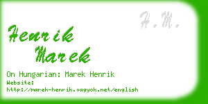 henrik marek business card